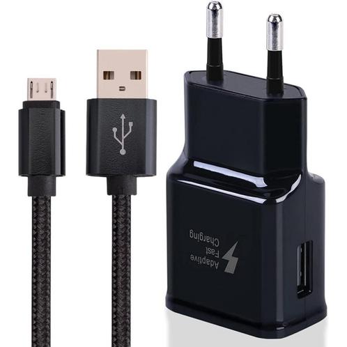 USB Adapter + Micro USB Kabel 2 Meter Samsung - Snellader, Telecommunicatie, Mobiele telefoons | Telefoon-opladers, Ophalen of Verzenden