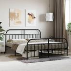 vidaXL Bedframe met voetbord zonder matras metaal zwart, Verzenden, Zwart, 200 cm, Metaal