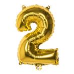 Gouden Cijfer Ballon 2 Jaar 86cm, Verzenden, Nieuw