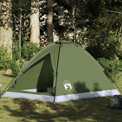 vidaXL Koepeltent 2-persoons waterdicht olijfgroen, Caravans en Kamperen, Tenten, Nieuw, tot en met 2, Verzenden