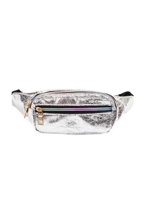 Kleine Zilveren Leerpatroon Heuptas Fanny Pack Twee Vakken Z, Sieraden, Tassen en Uiterlijk, Tassen | Damestassen, Overige typen