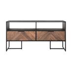 *WOONWINKEL* DTP Home Criss Cross Tv-meubel Zwart Visgraat, Verzenden, Nieuw