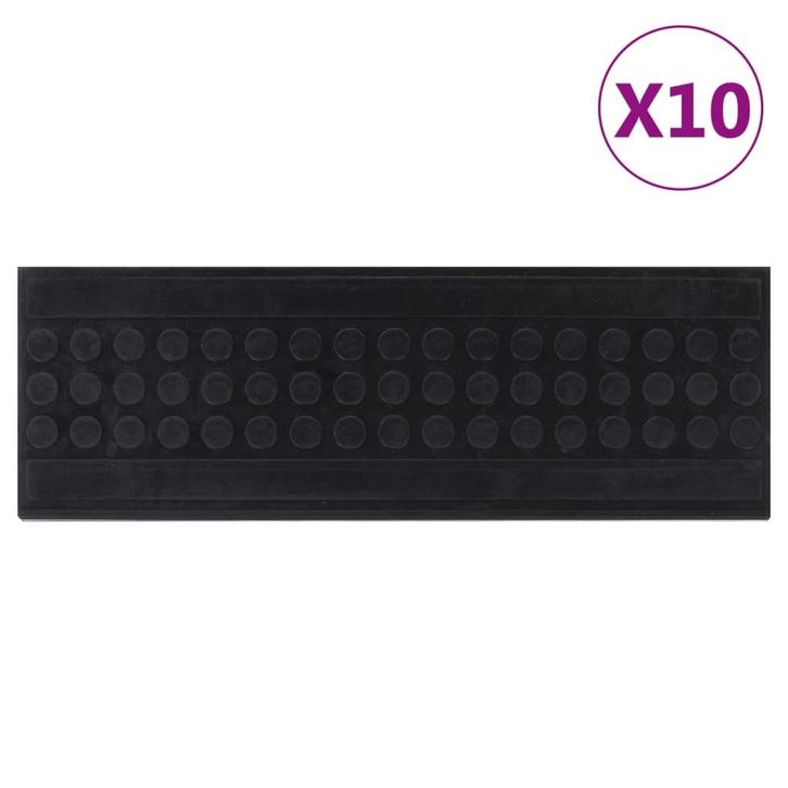 vidaXL Trapmatten 10 st 25x75 cm rubber, Doe-het-zelf en Verbouw, Ladders en Trappen, Nieuw, Verzenden