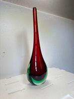 Vaas - Italiaanse Slanke Murano Vaas uit de Jaren ’60 - Glas