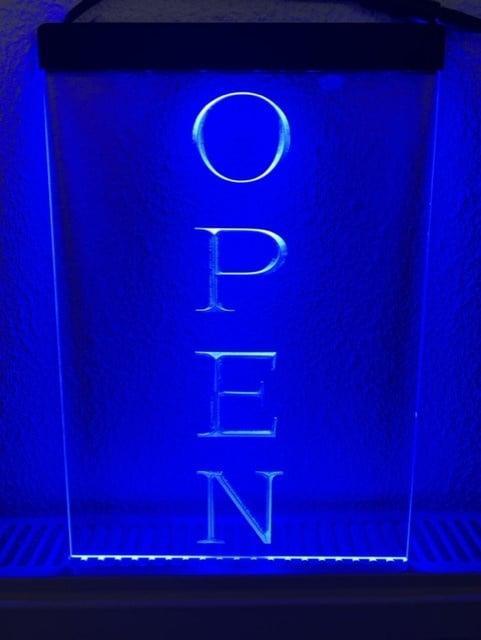OPEN neon bord lamp LED verlichting reclame lichtbak VERTICA, Zakelijke goederen, Horeca | Meubilair en Inrichting, Verzenden