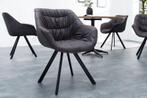 Design stoel THE DUTCH COMFORT antiek grijze retrostijl met, Huis en Inrichting, Stoelen, Ophalen of Verzenden, Nieuw