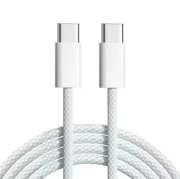 USB-C naar USB-C Kabel 100W – 2 stuks | Nylon Gevlochten | beschikbaar voor biedingen