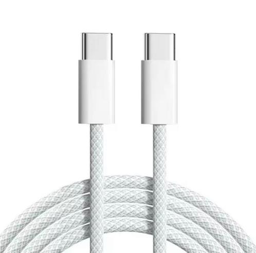 USB-C naar USB-C Kabel 100W – 2 stuks | Nylon Gevlochten |, Telecommunicatie, Mobiele telefoons | Telefoon-opladers, Nieuw, Verzenden
