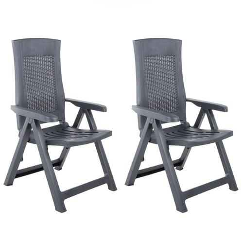 vidaXL Tuinstoelen 2 st verstelbaar kunststof, Tuin en Terras, Tuinstoelen, Nieuw, Kunststof, Verzenden