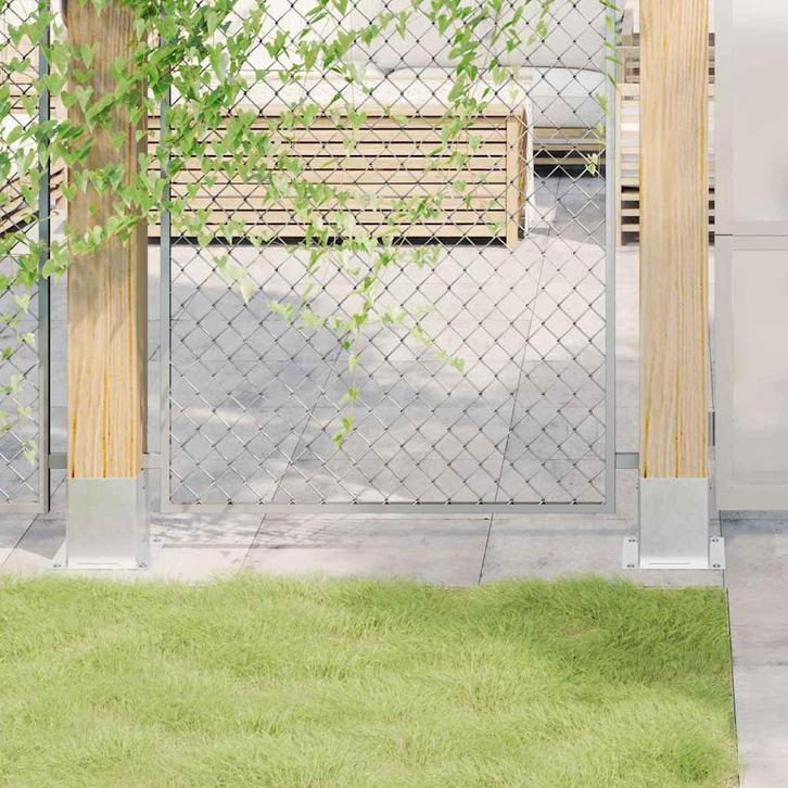 vidaXL Spokkels vierkant 12 st gegalvaniseerd staal, Tuin en Terras, Palen, Balken en Planken, Nieuw, Verzenden