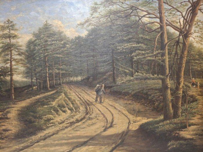 Isenbaert - Wandelaar op bospad, Antiek en Kunst, Kunst | Schilderijen | Klassiek