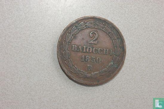 Kerkelijke Staat 2 baiocchi 1850 (V R), Postzegels en Munten, Munten | Europa | Niet-Euromunten, Losse munt, Overige landen, Verzenden