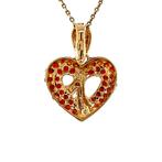 Gouden hart hanger met granaat en diamant 14 krt, Sieraden, Tassen en Uiterlijk, Kettinghangers, Ophalen of Verzenden, Nieuw