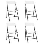 Inklapbare Tuinstoelen Wit 4st - Tweedekansje voor de Cam..., Tuin en Terras, Tuinstoelen, Ophalen of Verzenden, Nieuw, Metaal