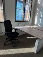 Duo Zit Sta Bureau Elektrisch - Wit Frame - Eiken Blad, Huis en Inrichting, Bureaus, Verzenden, In hoogte verstelbaar, Nieuw, Stabureau