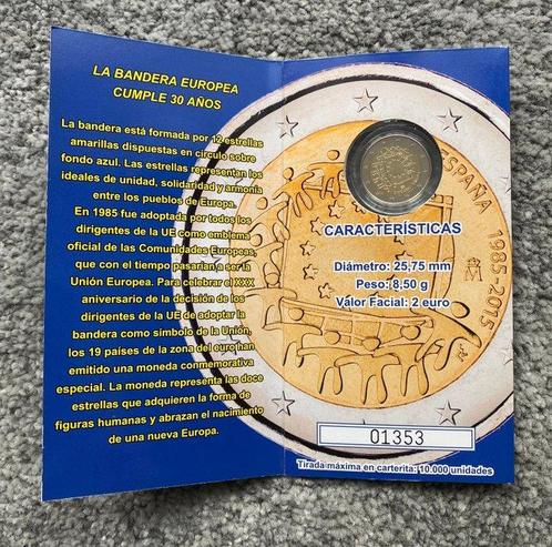 Spanje. 2 Euro 2015 30th Anniversary of the EU Flag Proof, Postzegels en Munten, Munten | Europa | Euromunten