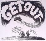 Pentekening Amerika - Weg uit Irak (lijst optie, Tekeningen), Antiek en Kunst, Verzenden