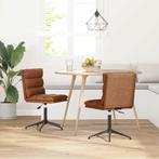 vidaXL Eetkamerstoelen 2 st kunstleer bruin, Huis en Inrichting, Verzenden, Nieuw, Bruin