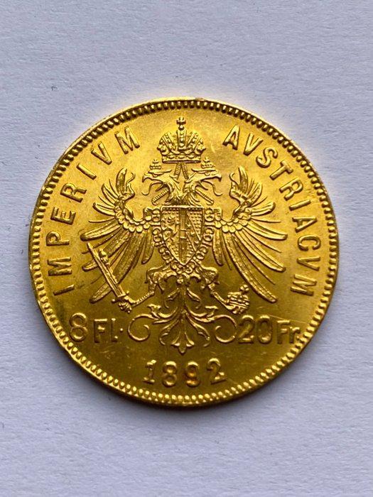 Oostenrijk. 8 Florins/20 Francs 1892 Franz Joseph I (Zonder, Postzegels en Munten, Munten | Europa | Niet-Euromunten
