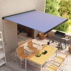 vidaXL Luifel handmatig 350x250 cm blauw en wit, Verzenden, Nieuw