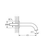 Baduitloop Grohe Atrio Hard Graphite Geborsteld, Doe-het-zelf en Verbouw, Sanitair, Nieuw, Ophalen of Verzenden