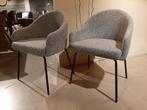 Eetkamerstoelen Bello - grijs (set van 2) **SHOWROOMMODEL**, Huis en Inrichting, Stoelen, Nieuw, Grijs, Stof