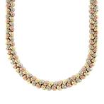 Tricolour gouden choker 42 cm 14 karaat, Verzenden, Zo goed als nieuw, Goud