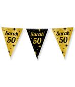 Classy Vlaggenlijn Sarah 50 jaar Zwart/Goud (10m), Kleding | Dames, Carnavalskleding en Feestkleding, Nieuw, Ophalen of Verzenden