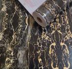 Plakfolie, plakplastic marmer zwart-goud (45cm), Nieuw