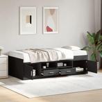 vidaXL Slaapbank met lades zonder matras 75x190 cm zwart, Verzenden, Nieuw, Zwart, Hout