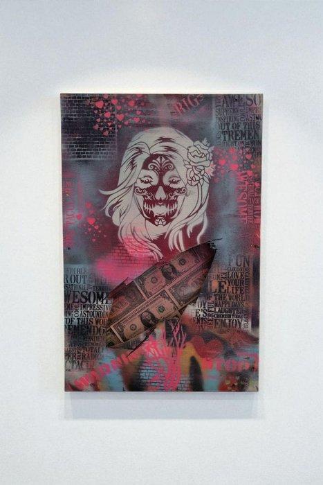 Timo Wedell - Dia De Los Muertos - 3D - Skull - Street Art, Antiek en Kunst, Kunst | Schilderijen | Modern