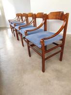 Stoel - Hout, Messing, Fluweel - Set van zes