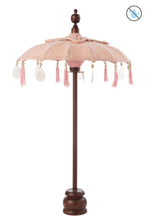 J-LINE PARASOL MET VOET KWASTEN/SCHALEN – ZALM/EUCALYPTUS., Tuin en Terras, Aarde en Mest, Overige typen, Ophalen of Verzenden