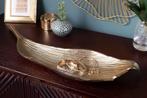 Handgemaakte decoratieve kom ABSTRACT LEAF 65cm goud, Huis en Inrichting, Woonaccessoires | Vazen, Ophalen of Verzenden, Nieuw