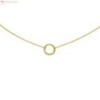 Gold plated 925  zilver karma kleine cirkel choker ketting, Sieraden, Tassen en Uiterlijk, Kettingen, Verzenden, Nieuw, Zilver