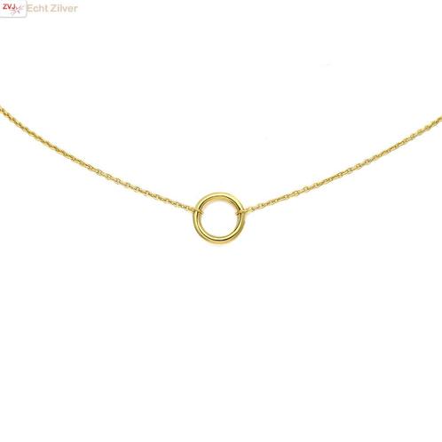 Gold plated 925  zilver karma kleine cirkel choker ketting, Sieraden, Tassen en Uiterlijk, Kettingen, Nieuw, Verzenden