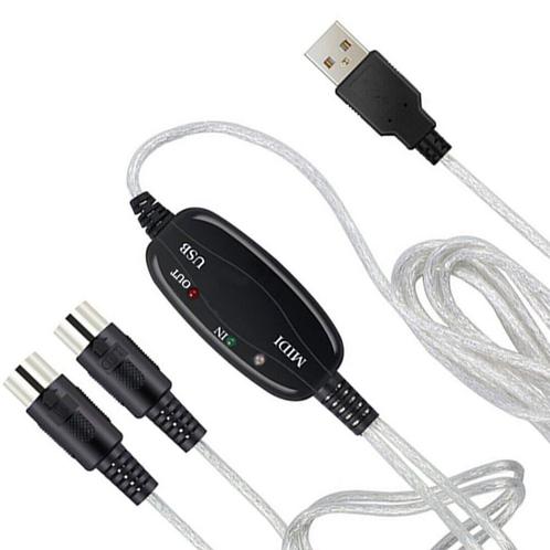 USB-A naar DIN 5-pins MIDI Kabel Adapter - MIDI USB, Computers en Software, Pc- en Netwerkkabels, Nieuw, Verzenden