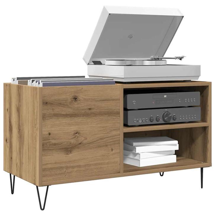 vidaXL Platenkast 84,5x38x48 cm bewerkt hout artisanaal, Huis en Inrichting, Woonaccessoires | Cd- en Dvd-rekken, Nieuw, Verzenden