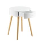 Nachtkastje bijzettafel Zanzibar 50x38x38 cm met 1 lade wit, Huis en Inrichting, Verzenden, Nieuw