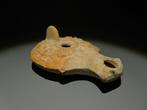 Oud-Romeins Terracotta Olielamp. 1e-3e eeuw n.Chr. Lengte 10, Verzamelen
