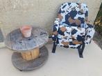 Fauteuil - IJzer, Textiel - Uit de bioscoop jaren 1970, Antiek en Kunst