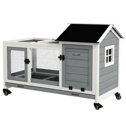 TRUUSK Dwergkonijnenhok Van Hout, 108 X 58 X 73,5 Cm Klein D, Dieren en Toebehoren, Knaagdieren en Konijnen | Hokken en Kooien