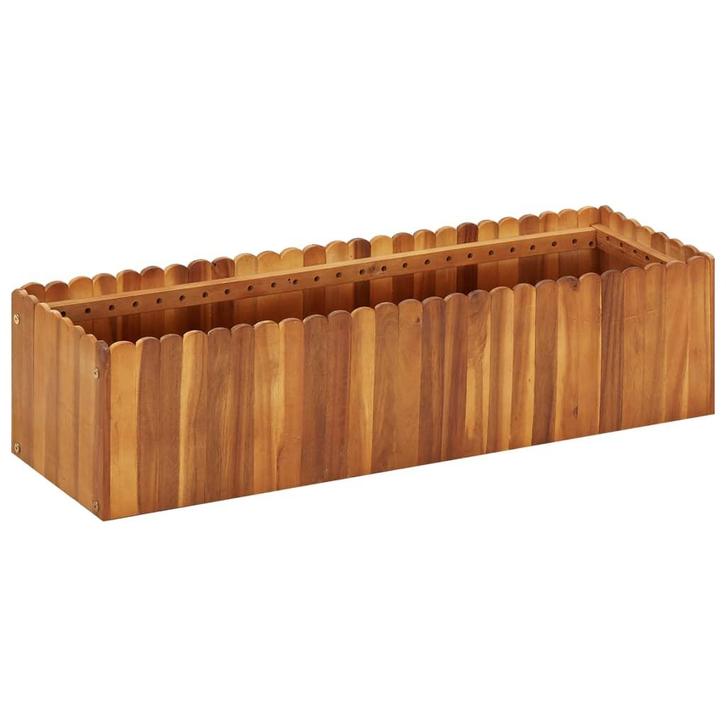 vidaXL Plantenbak verhoogd 100x30x25 cm massief acaciahout, Tuin en Terras, Bloembakken en Plantenbakken, 100 cm of meer, Nieuw