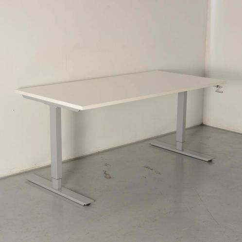 Solidesk zit-sta bureau, wit blad, 160 x 80 cm, hoogte, Huis en Inrichting, Bureaus, Ophalen of Verzenden