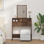 vidaXL Bruin Eiken Kaptafel met Laden, 79x41x140 cm, Huis en Inrichting, Tafels | Kaptafels, Verzenden, Nieuw