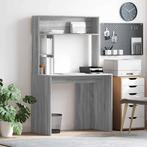 vidaXL Bureau met plank Grijs sonoma 91 x 50 x 149 cm, Huis en Inrichting, Bureaus, Verzenden, Nieuw