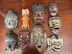 Verzameling Aziatische maskers - Hout - Azië - 20e eeuw, Antiek en Kunst