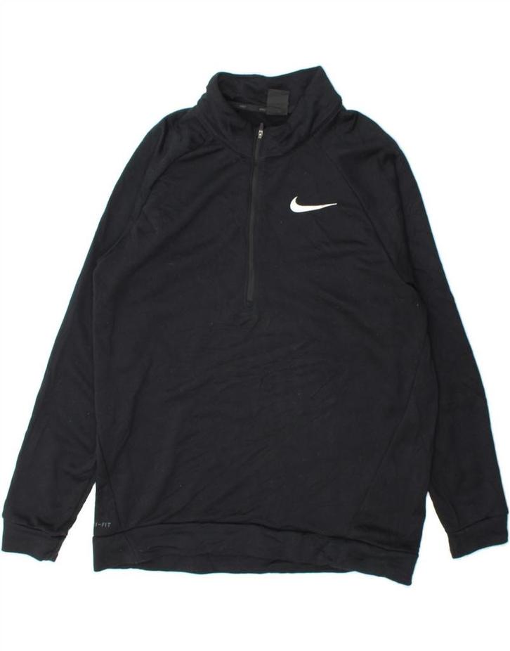 NIKE Mens Dri Fit Zip Neck Sweatshirt Jumper Large Black, Kleding | Heren, Truien en Vesten, Verzenden