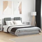 vidaXL Bedframe met hoofdbord en LED grijs sonoma eiken, Huis en Inrichting, Slaapkamer | Bedden, Verzenden, Nieuw, Twijfelaar