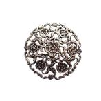 Zilveren grote broche | Floraal design (zilveren broche), Gebruikt, Ophalen of Verzenden, Zilver, Overige kleuren